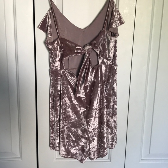 Urban Outfitters Pink Velvet Romper - Medium - Picture 2 of 3
